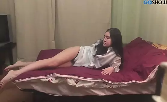 Brunette Strips Down to Naked Desires
